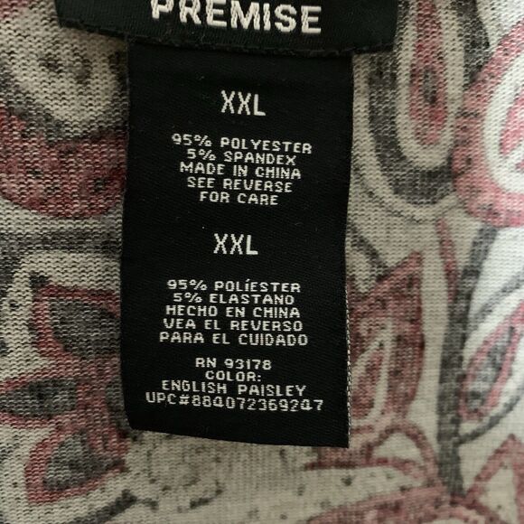 Premise Top Women's Tunic Size XXL English Paisley Shark Bite Hem Academia - Picture 3 of 5